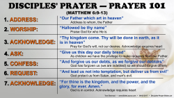 Disciple's Prayer 101
