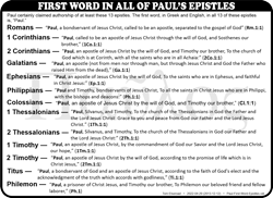 Paul First Word Each Epistle