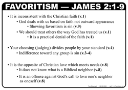 Favoritism - James 2:1-9