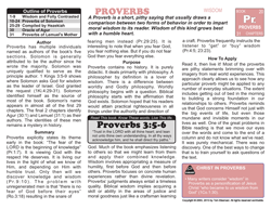 Proverbs — Biblical Introduction