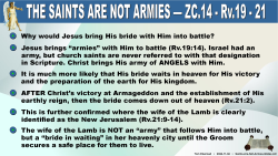 Saints are not Armies