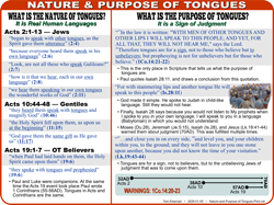 Nature & Purpose Tongues